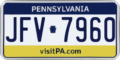 PA license plate JFV7960