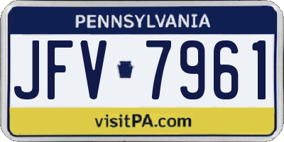 PA license plate JFV7961