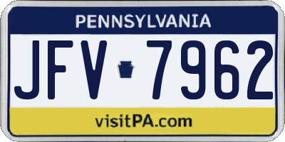 PA license plate JFV7962