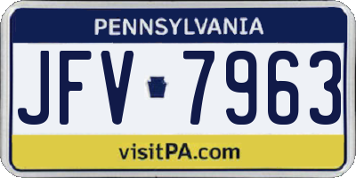 PA license plate JFV7963