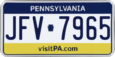 PA license plate JFV7965