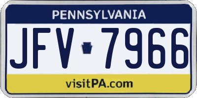 PA license plate JFV7966