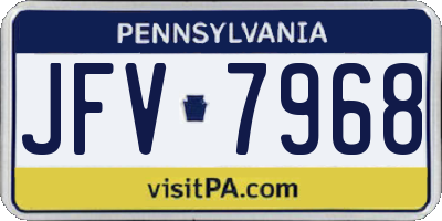 PA license plate JFV7968