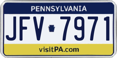 PA license plate JFV7971