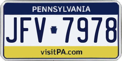 PA license plate JFV7978