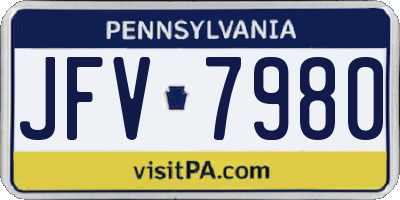 PA license plate JFV7980