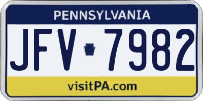 PA license plate JFV7982