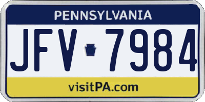 PA license plate JFV7984