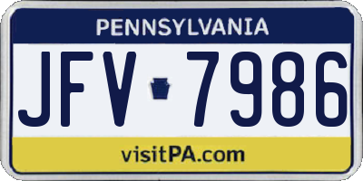 PA license plate JFV7986