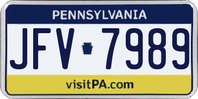 PA license plate JFV7989