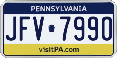 PA license plate JFV7990