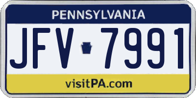 PA license plate JFV7991