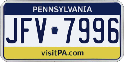 PA license plate JFV7996