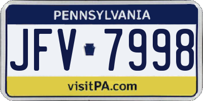 PA license plate JFV7998