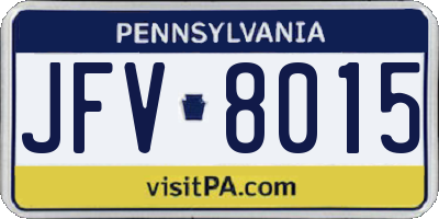 PA license plate JFV8015
