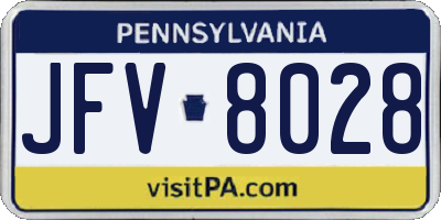 PA license plate JFV8028
