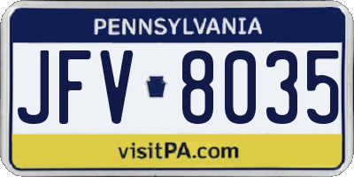 PA license plate JFV8035