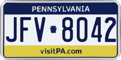 PA license plate JFV8042