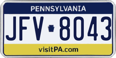 PA license plate JFV8043