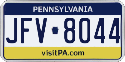 PA license plate JFV8044