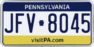 PA license plate JFV8045