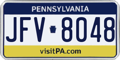 PA license plate JFV8048