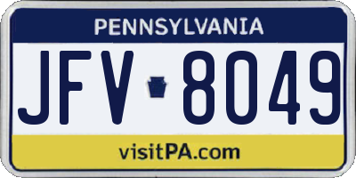 PA license plate JFV8049