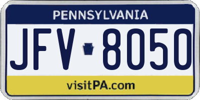 PA license plate JFV8050
