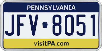 PA license plate JFV8051