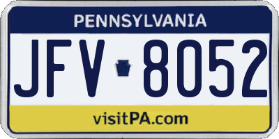 PA license plate JFV8052