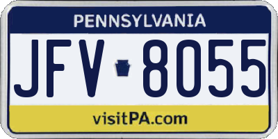 PA license plate JFV8055