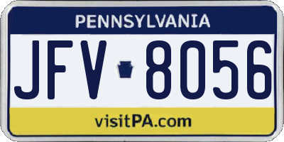 PA license plate JFV8056