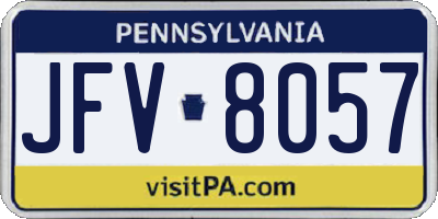 PA license plate JFV8057