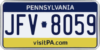 PA license plate JFV8059