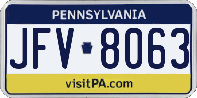 PA license plate JFV8063