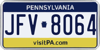 PA license plate JFV8064