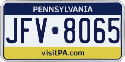PA license plate JFV8065