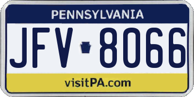 PA license plate JFV8066