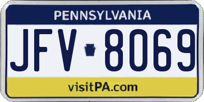 PA license plate JFV8069