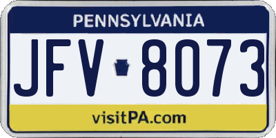 PA license plate JFV8073