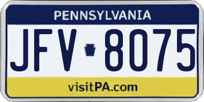 PA license plate JFV8075