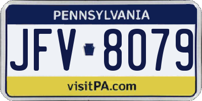 PA license plate JFV8079