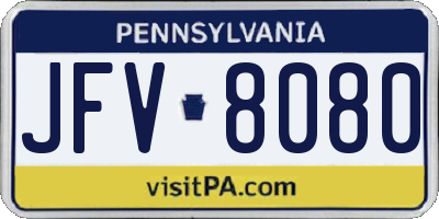 PA license plate JFV8080