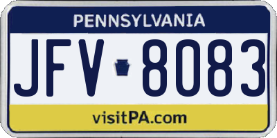 PA license plate JFV8083