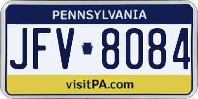 PA license plate JFV8084