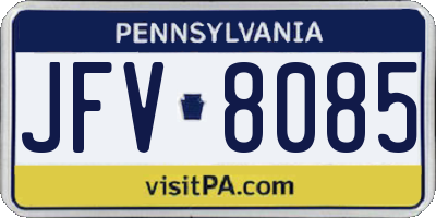PA license plate JFV8085
