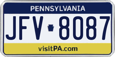 PA license plate JFV8087