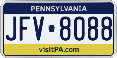 PA license plate JFV8088