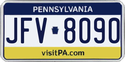 PA license plate JFV8090