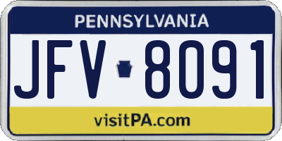 PA license plate JFV8091